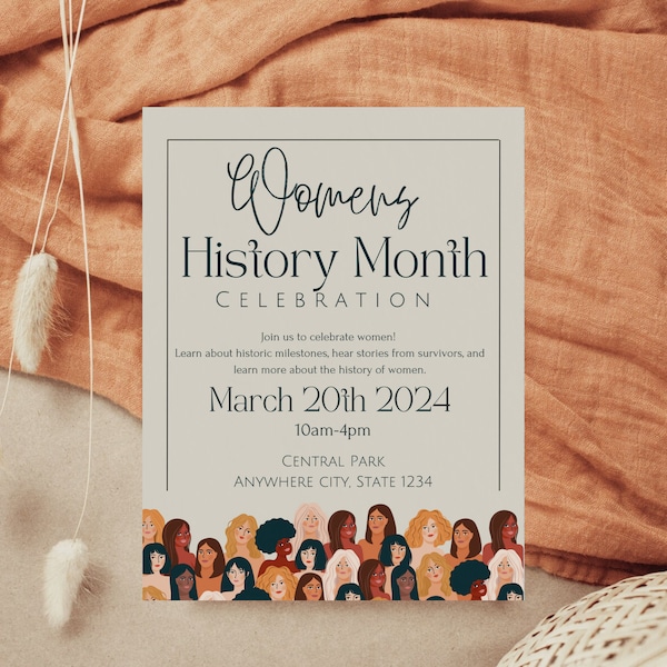 Women's National History Month | Women's Month Event Flyer | Modern Flyer Template | Printable Flyer Template | Women's Month Marketing