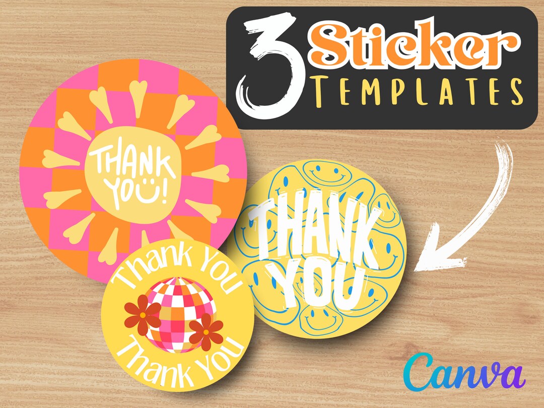 Thank You Stickers for Small Business Template Editable - Etsy