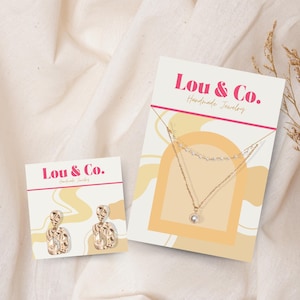 Custom Jewelry Display Card Template| Editable Earring Card Packaging |Printable Necklace Display Card| Jewelry Business Branding | Colorful