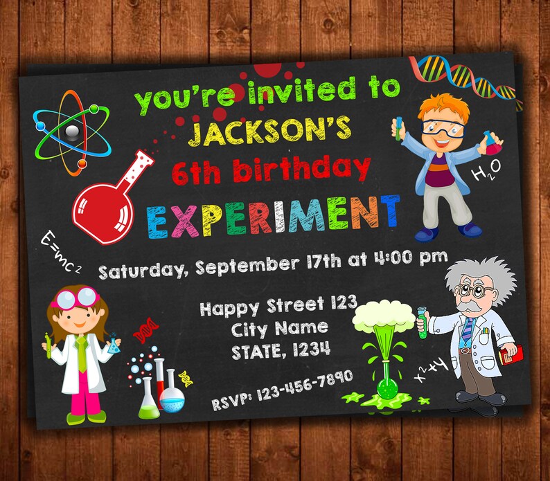 Science Birthday Invitation Science invitation Science Lab Etsy