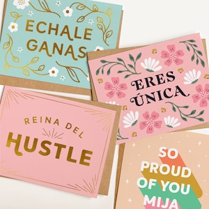 Cartes de motivation latines - Lot de 8 assortis