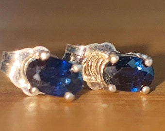 Sapphire and Silver Earrings