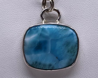 Larimar and Sterling Silver Necklace, Larimar, Blue Necklace, woman necklace, girl necklace