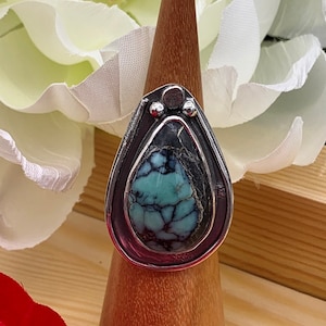 Vista Grande Variscite and Sterling Silver Ring Size 6 1/4