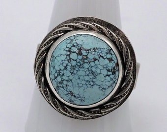 Skylakes Turquoise and Sterling Silver Ring Size 11 3/4, turquoise ring, silver ring, woman gift, wife gift, man gift, husband gift