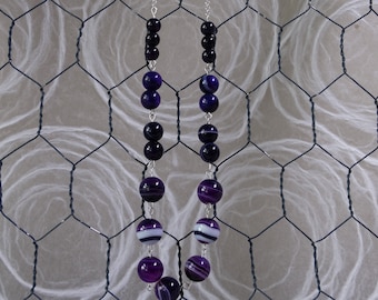 Purple Banded Agate Necklace