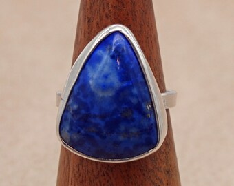 Lapis Lazuli and Sterling Silver Ring Size 7 1/2, Lapis Lazuli ring, statement ring, wife gift, woman gift,