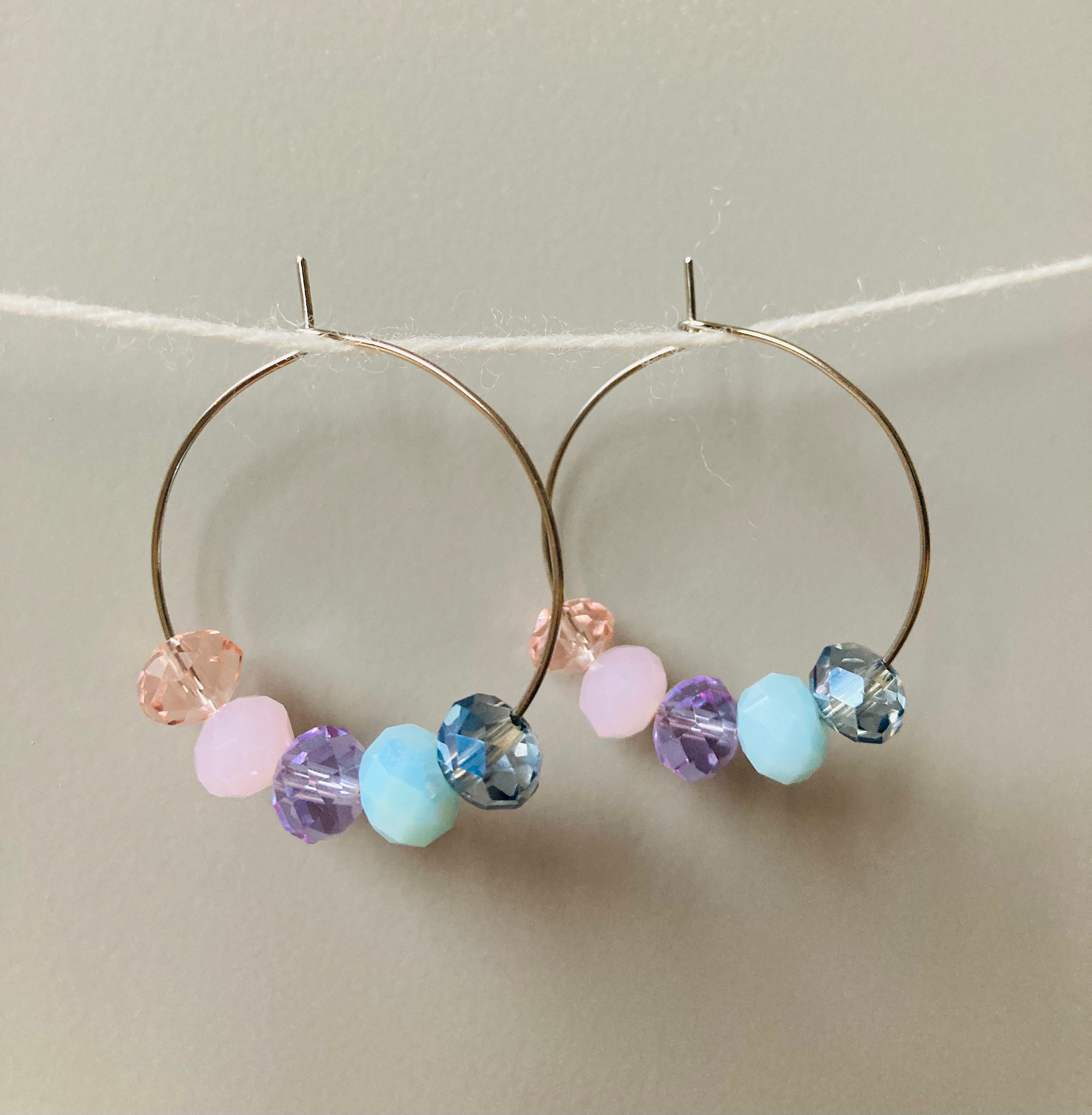 Bright pastel hoop earrings Etsy
