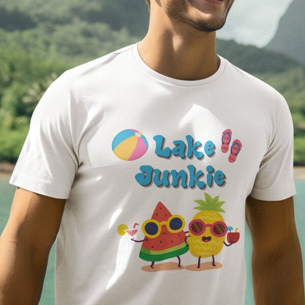 Lake Junkie T-Shirt, Lake Life top, Summer Shirt, Mental Health Gift, Nature Lover, Outdoor Enthusiast, Beach Tee