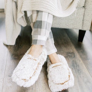 Warmies Lavender + Flax Comfort Slippers | Microwave Slipper