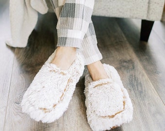 Warmies Lavender + Flax Comfort Slippers | Microwave Slipper