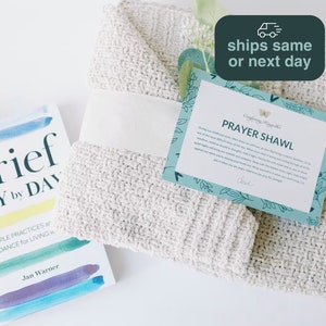 Essential Sympathy Care Gift | Praying Hands Prayer Shawl | Child Parent Spouse | Funeral | Comforting | Grieving Friend Basket|Support Loss