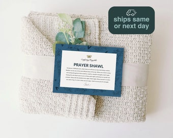 Comforting Prayer Shawl | Colon Cancer Treatment | Gift | Prayer Wrap | Love | Blanket | Chemo Support Gift [spouse, parent, child, friend]