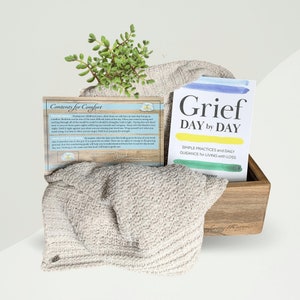 Sympathy Care Package: Prayer Support Blanket Shawl, Grief Book - Comforting Gift