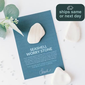 Seashell Worry Stone | Comfort Gift | Grief, Loss, Cancer, Divorce | Hand Picked | Beach Inspired Gift | Ocean | Sympathy | Support | Love