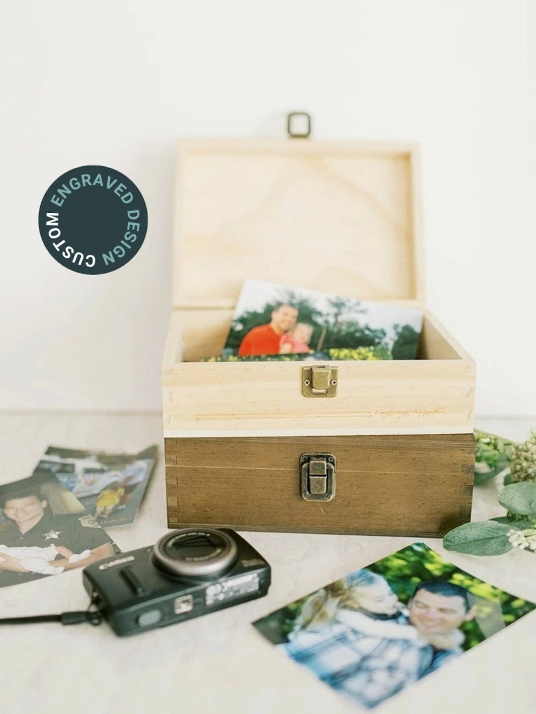 Personalized Memory Keepsake Box With Photo Album Photographer Gift