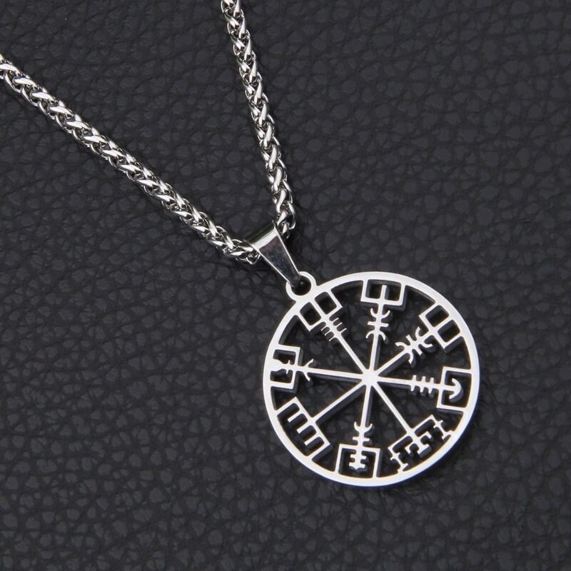 Viking Rune Norse Vegvisir Runic Compass Necklace - Etsy