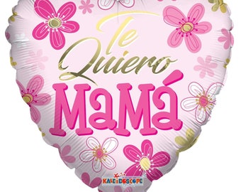 Balloon 18" Te Quiero Mama - Mother's Flowers Pink Mylar Foil Balloon - for Party Decorations & Gifts