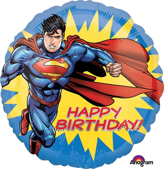 Ballon 18 Superman Heros Joyeux Anniversaire Mylar Party Etsy Ballon 18 Superman Heros Joyeux Anniversaire Mylar Party Etsy