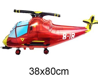 Globo de 32" Helicóptero Avión Niño Avión Decoraciones Fiesta Regalos Globo Rojo Avión Globo