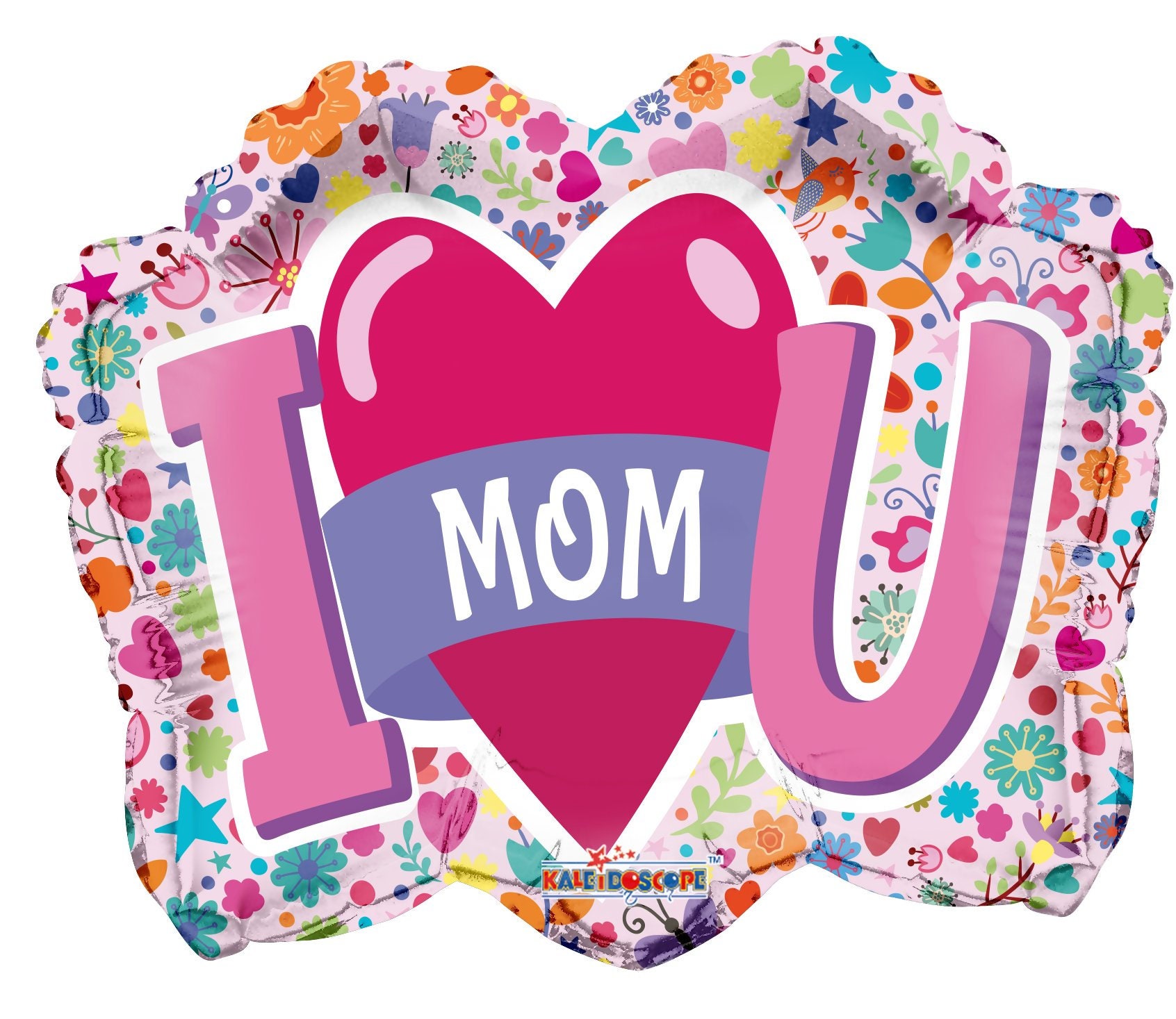 Balloon 18 I Love You Mom Mother’s Day Birthday Mylar Foil Balloon for