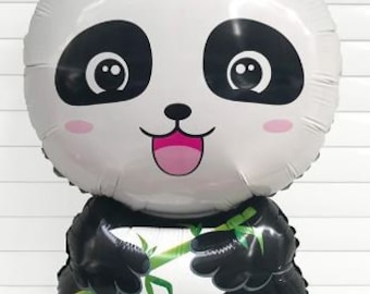 30" Balloon  Super Size Panda Shape Mylar Foil  Black White Green  for Birthday Party Decorations Gift Plane  Combine Shipping