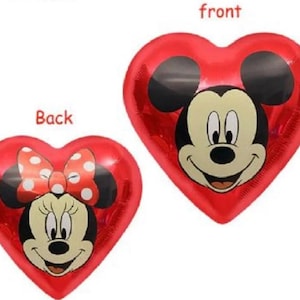 Balloon 18" Mickey & Minnie Mouse Heart Shape Mylar For Gifts Birthday Party Decorations ( Add to Cart, Save on Combine Shipping ) image 1