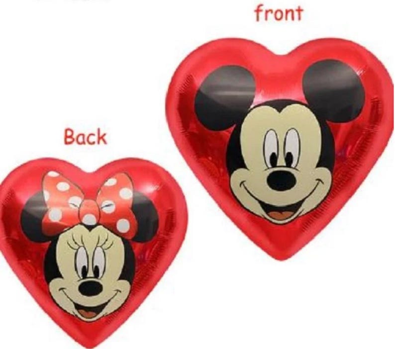 Balloon 18" Mickey & Minnie Mouse Heart Shape Mylar For Gifts Birthday Party Decorations ( Add to Cart, Save on Combine Shipping ) image 1