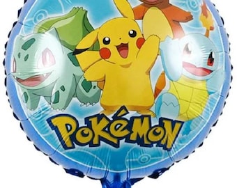 18" inch Balloon Cartoon Pokemon Pikachu  Foil Balloons Set Red Black Latex Balloon Kids Birthday Baby Shower Party Decoration Supplies