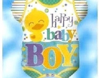 Baby Boy Balloon 18" Blue Mylar Foil para decoraciones de fiestas y regalos (Compre otro, agregue al carrito, ahorre en el envío combinado)