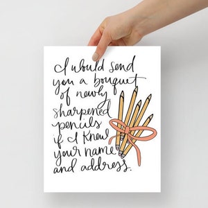 DIGITAL Bouquet of Sharpened Pencils Artwork, Instant Digital Download
