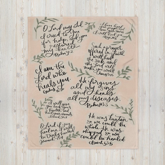 Healing Scriptures Throw Blanket Prayer Bible Verse Etsy