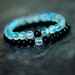 2 Piece Couple Bracelets His and Her Bracelet Men Women Gemstone Elastic Bracelets Stretch Onyx Beaded Matching Distance Bracelets