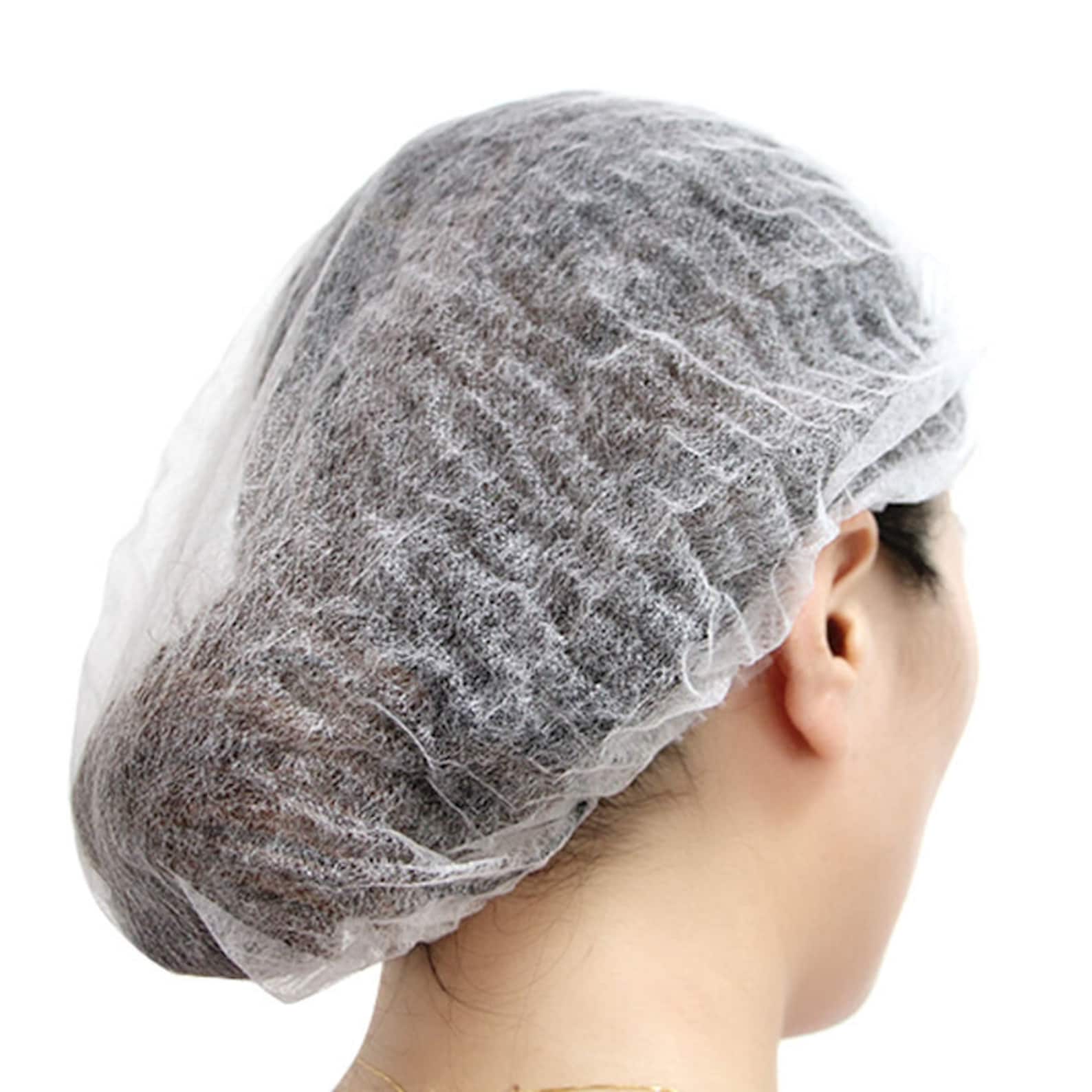 100 Pcs Disposable Hair Net White Bouffant Caps 21 Non Etsy
