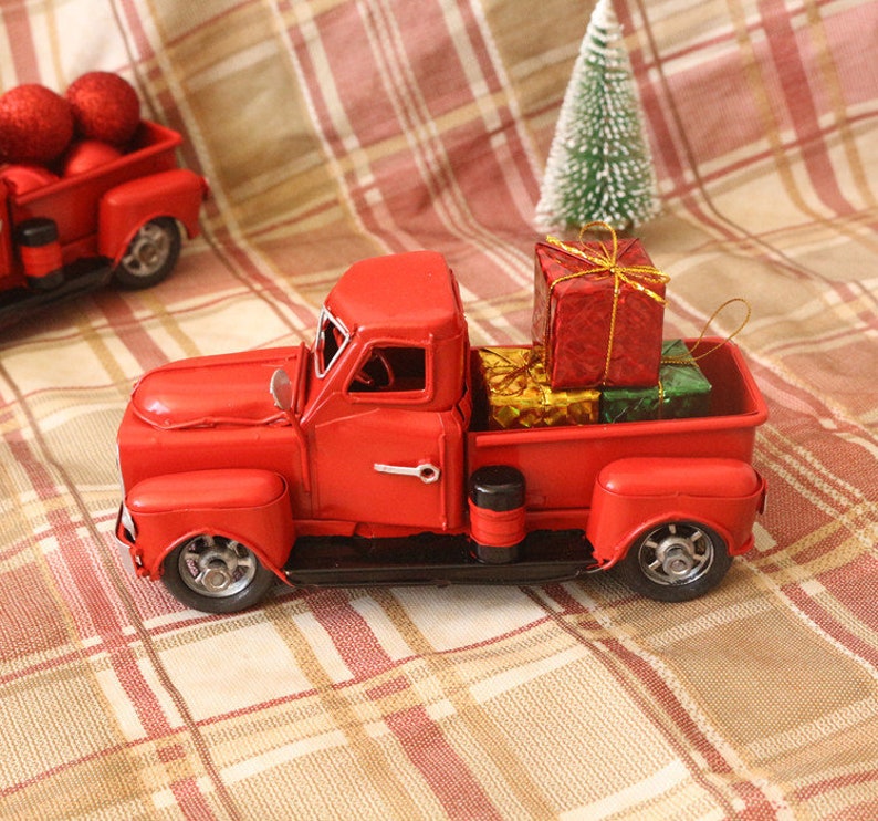 Vintage Red Truck Decor 733'' Handcrafted Red Metal Etsy
