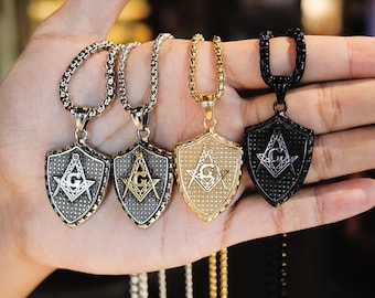 Bling Jewelry Black Oxidized Large Freemason Secret Society Square & Compass Masonic Symbol Pendant Necklace for Men Silver Gold Tone Stainless Steel with Bead Chain Bling Jewelry Black Oxidized Large Freemason Secret Society Square & Compass Masonic Symbol Pendant Necklace for Men Silver Gold Tone Stainless Steel with Bead Chain
