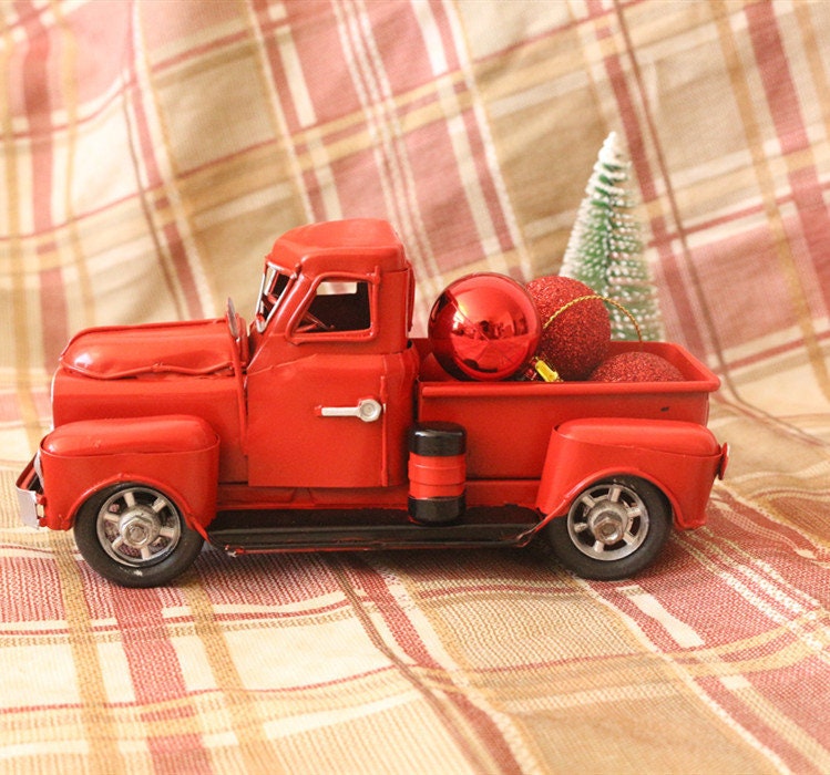 Vintage Red Truck Decor 733'' Handcrafted Red Metal Etsy