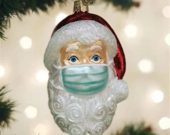 2021 Quarantine Christmas Ornament Santa Funny Mask Tree Xmas Gag Gift Vaccine 2021 Quarantine Christmas Ornament Santa Funny Mask Tree Xmas Gag Gift Vaccine