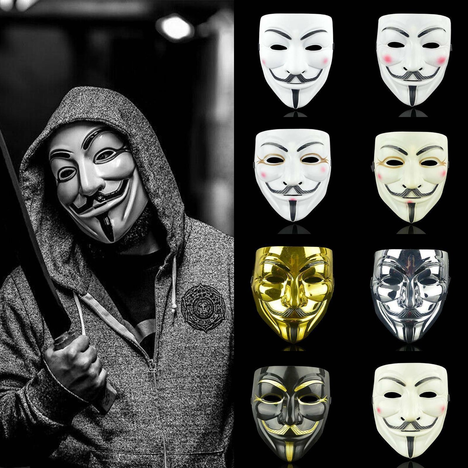 Маска анонимуса с рисунками