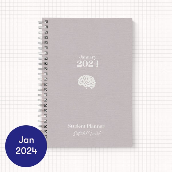 Academic Student Planner - Extended Format JANUARY 2024