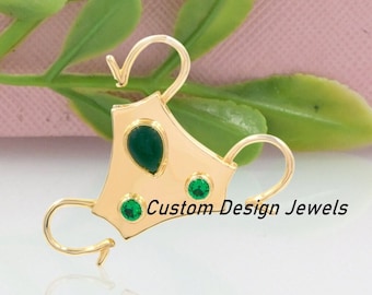 14k gouden hangslothanger die te openen is, edelsteenverbinding, handgemaakt