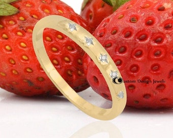 925 Silver Starburst Band Ring: Gemstone Stars