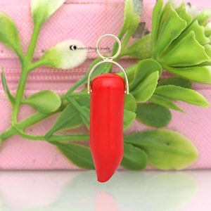 14K Gold coral horn pendant ,Italian Coral Horn Pendant, Gemstone Horn Pendant, Cornicello Horn Pendant, Horn Pendant ,Designer Pendant