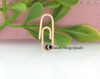 14K Gold Plated Paperclip Lock, Necklace Connector, 925 Silver