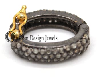 Candado para dije de diamante y moissanita en plata 925 (24 x 20 mm)
