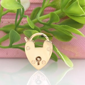 14k Gold Heart Padlock, Gold Padlock Jewelry, Padlock Paperclip Necklace, Gold Padlock, 9K Heart Padlock, Gold Padlock, Handmade Padlock