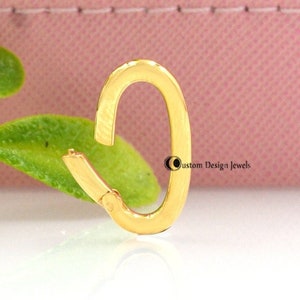 14k Gold Oval Charms Holder, Oval Link Lock, Oval Enhancer, Enhancer Link Lock, Elongated Enhancer, Elongated Oval Enhancer, Push Lock