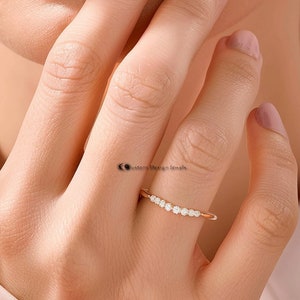 14K Gold Plated Gemstone Ring: Dainty Silver Engagement Ring