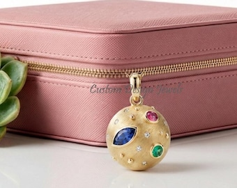 14K Gold Plated CZ ball Pendant, Handmade Ball Cham, Tiny Ball Charm pendant, Handmade Jewelry