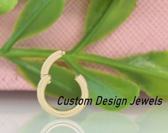 14k Gold Round Charms Holder, Circle Solid 14K Gold Charms Holder, Thick Link, Circle Enhancer, Gold Circle Charms Enhancer, Gold Link Lock